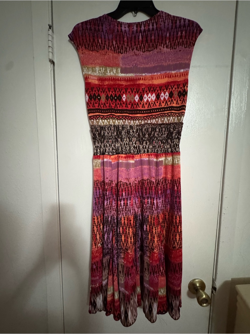 Rabbit Rabbit Rabbit Designs Dress Size 8 Multicolor Studded V Neck Boho - Picture 5 of 9